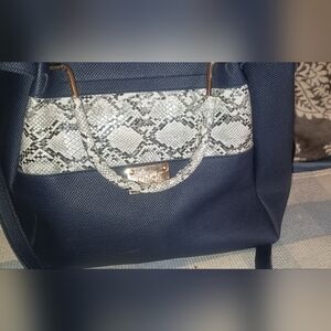 Chloe Crossbody Dark Blue With Black And White Accent (Read Info)